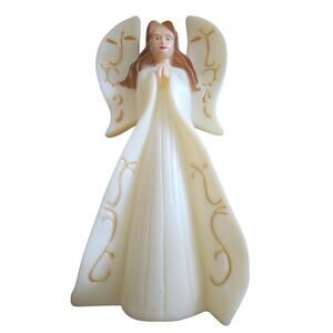 Christmas VTG BLOW MOLD PLASTIC CHRISTMAS ANGEL CANDLE HOLDER 8"